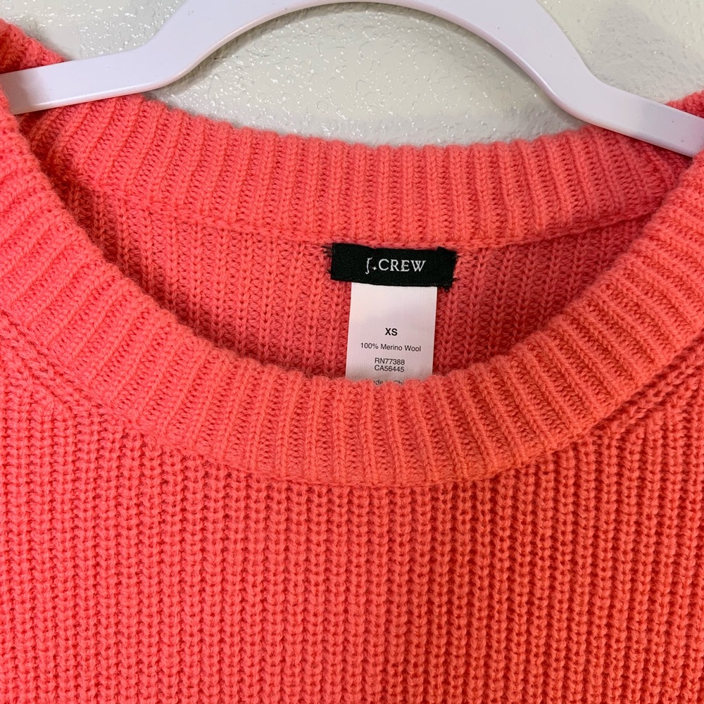 J Crew Coral Wool Sweater, SIZE XS - Picture 4 of 4
